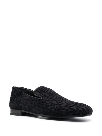 Moschino jacquard leather loafers outlook