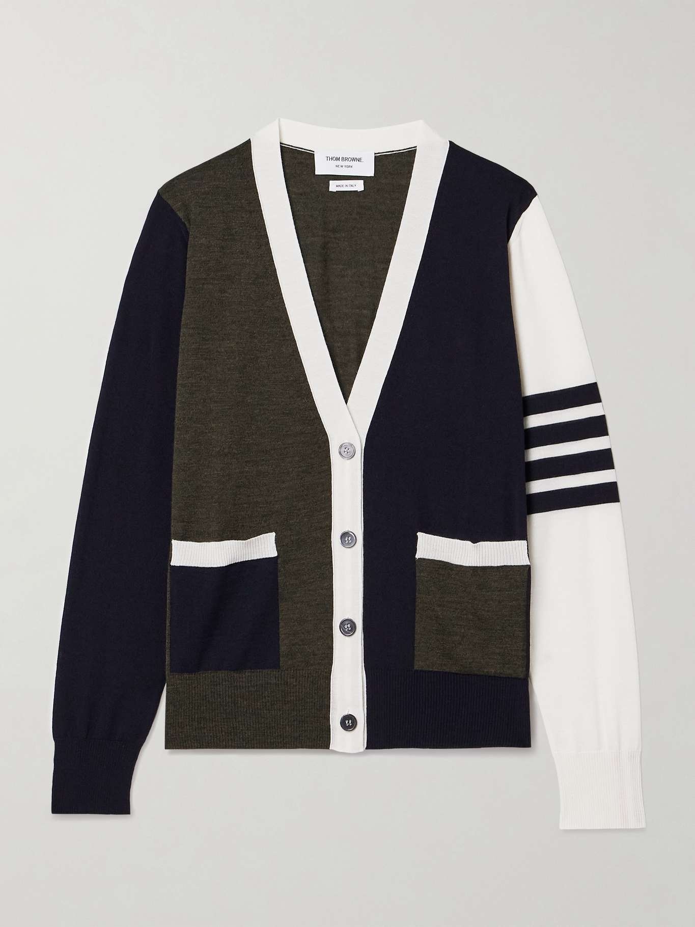 Fun Mix striped color-block wool cardigan - 1