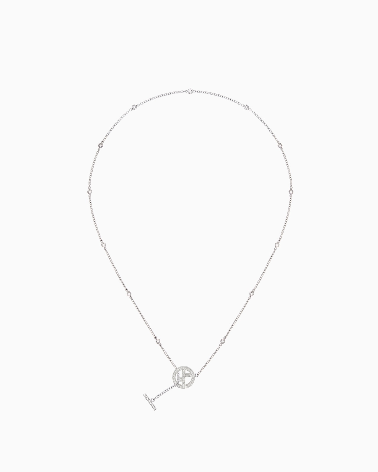18K WHITE-GOLD, DIAMOND BORGONUOVO NECKLACE - 1