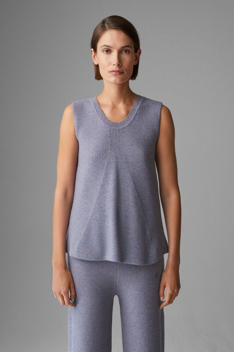 Mella Pure new wool slipover in Lilac/Blue melange 2