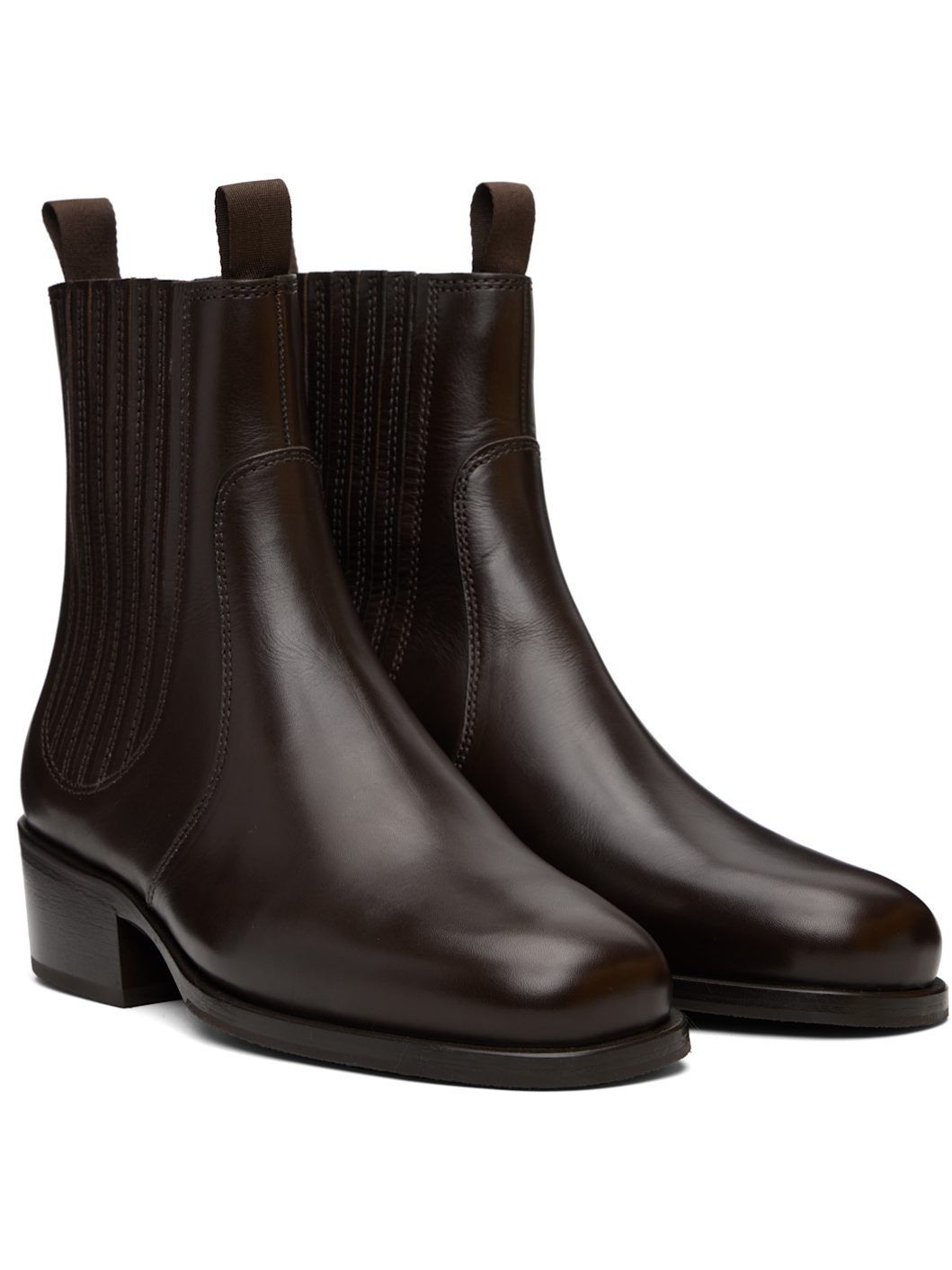 Brown Vegetable-Tanned Chelsea Boots - 4