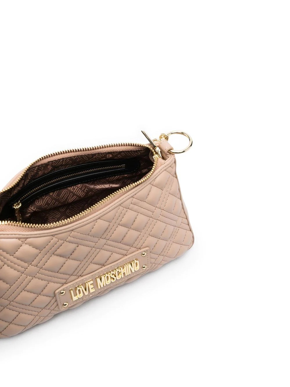 logo-plaque quilted shoulder bag - 5