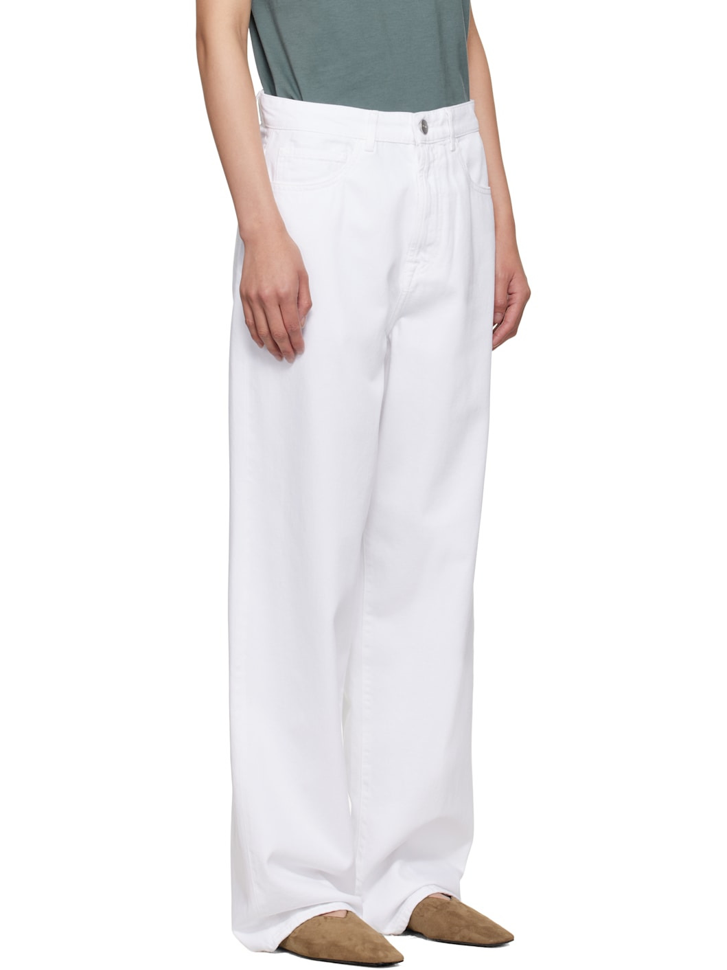 White Signature Baggy Fit Jeans - 2
