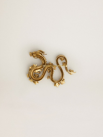 Golden Goose CNY antique gold dragon-shaped pin outlook