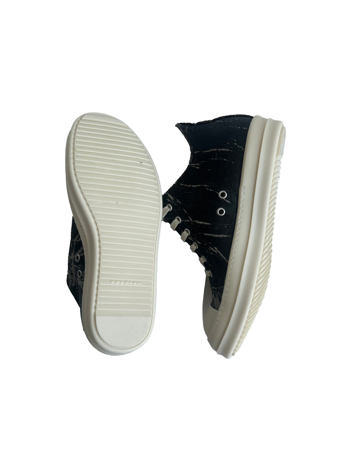 MEN'S DENIM LOW SNEAKERS (BLACK WASHED FOIL/MILK) - 2