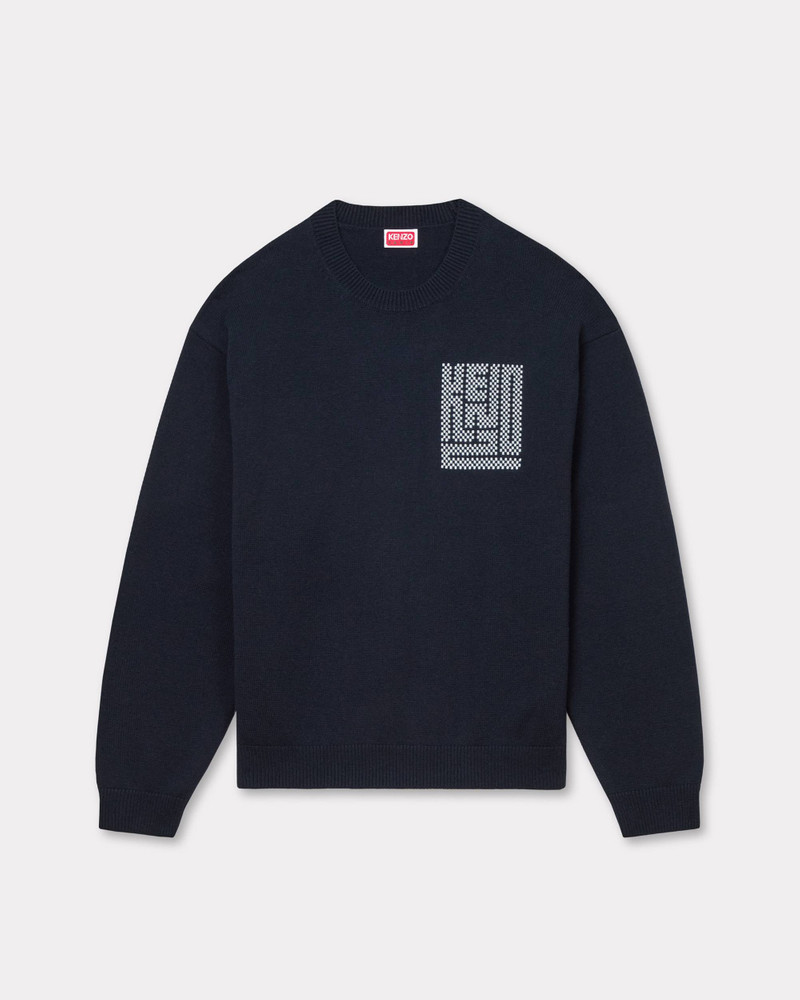 'KENZO Kamon' embroidered jumper in wool and cotton 1