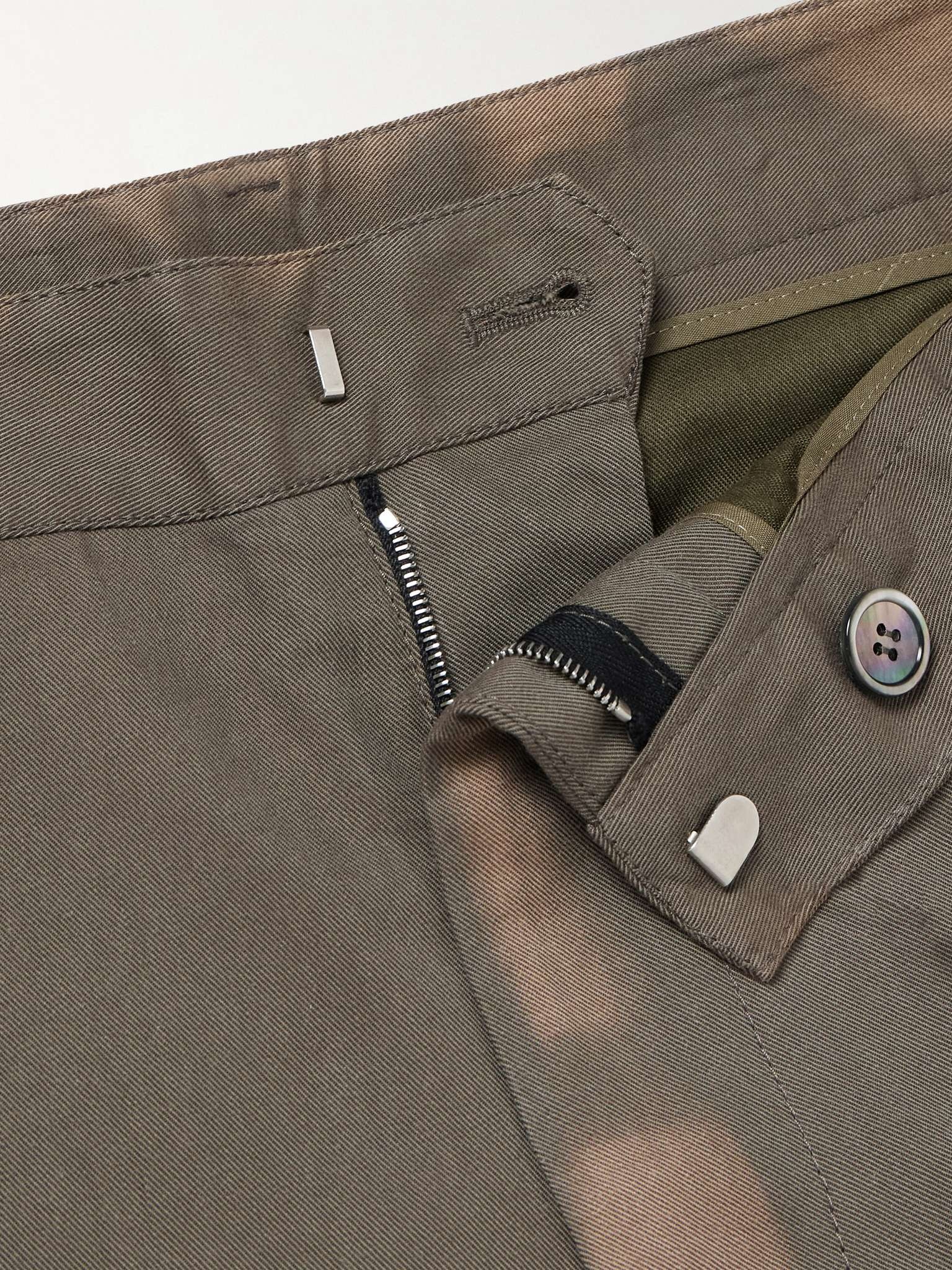Straight-Leg Sun-Bleached Zip-Embellished Cotton-Blend Twill Trousers - 3