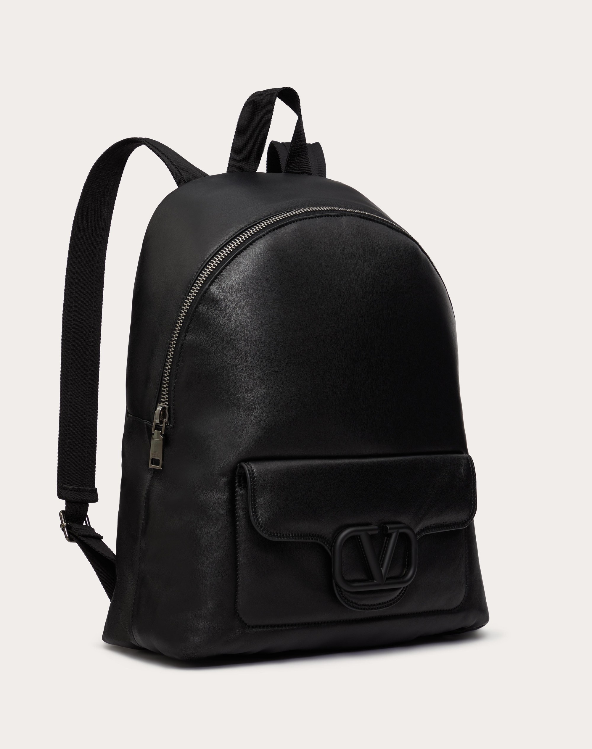 VALENTINO GARAVANI NOIR NAPPA LEATHER BACKPACK - 3