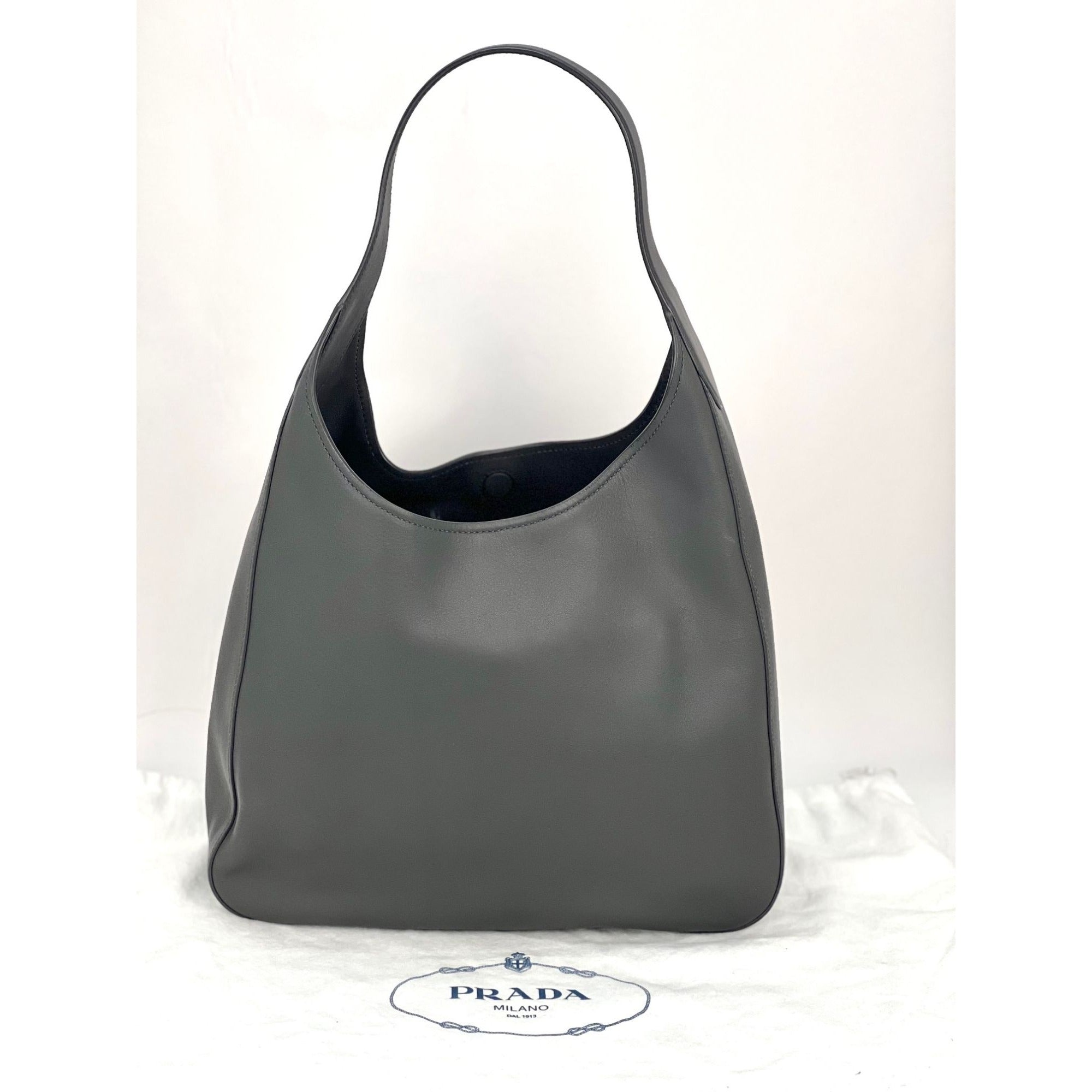 Prada Vitello Daino grey Hobo Bag - 2