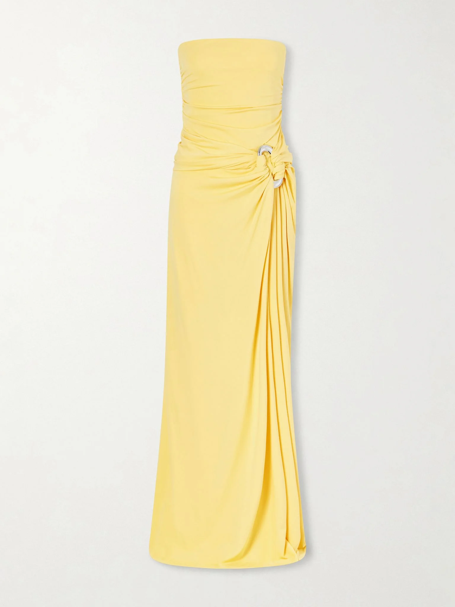 Emma strapless embellished jersey gown Yellow - 1