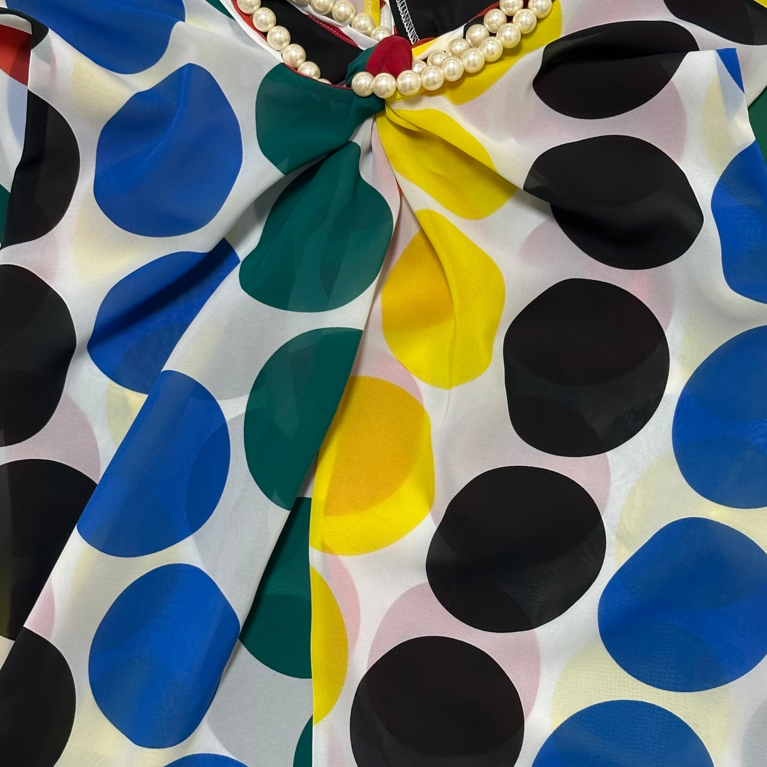 JUNYA WATANABE Spring Summer 2001 Pearl Embellished Polka Dot Sleeveless Top - 3