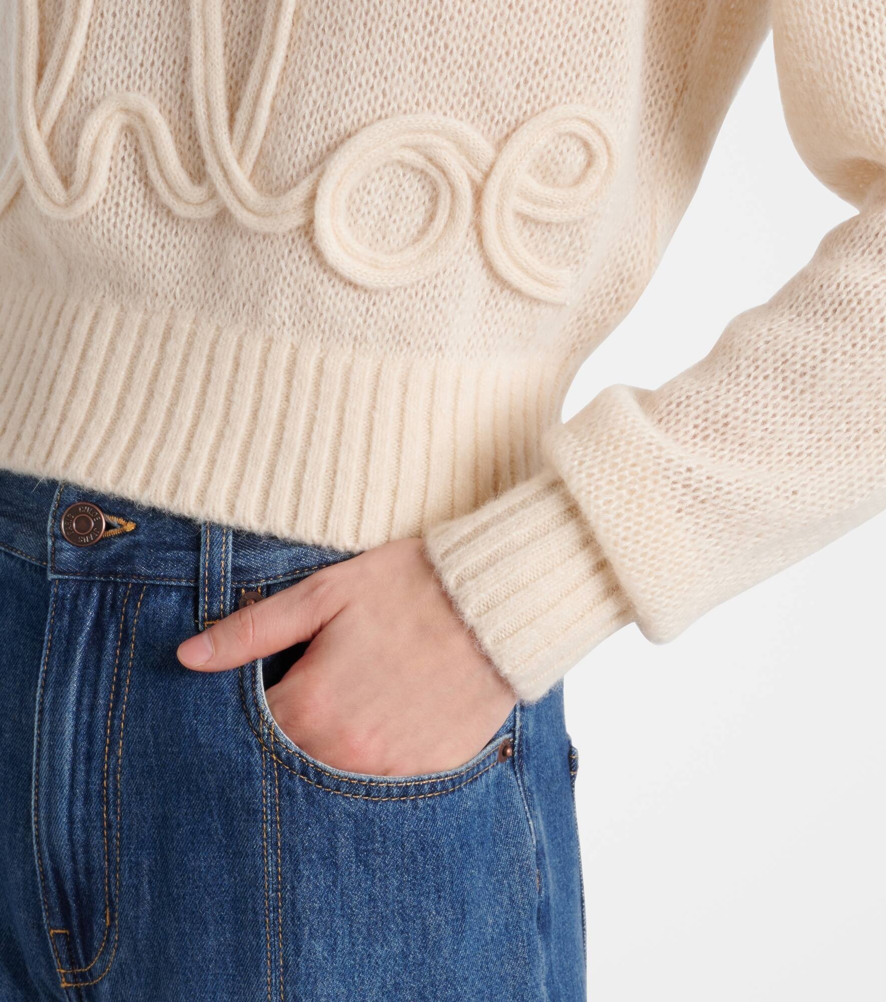 Logo alpaca and silk sweater - 5