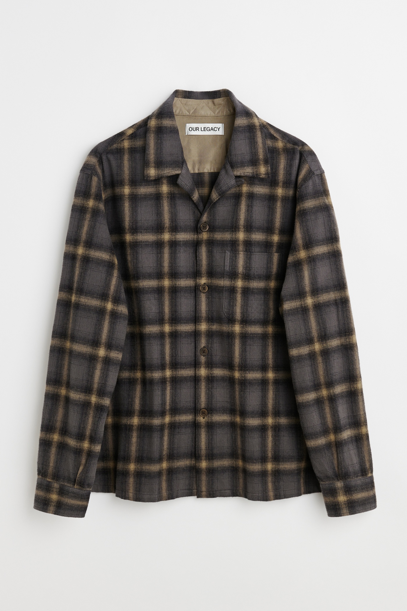Heusen Shirt Oyster Check Hairy Flannel - 1