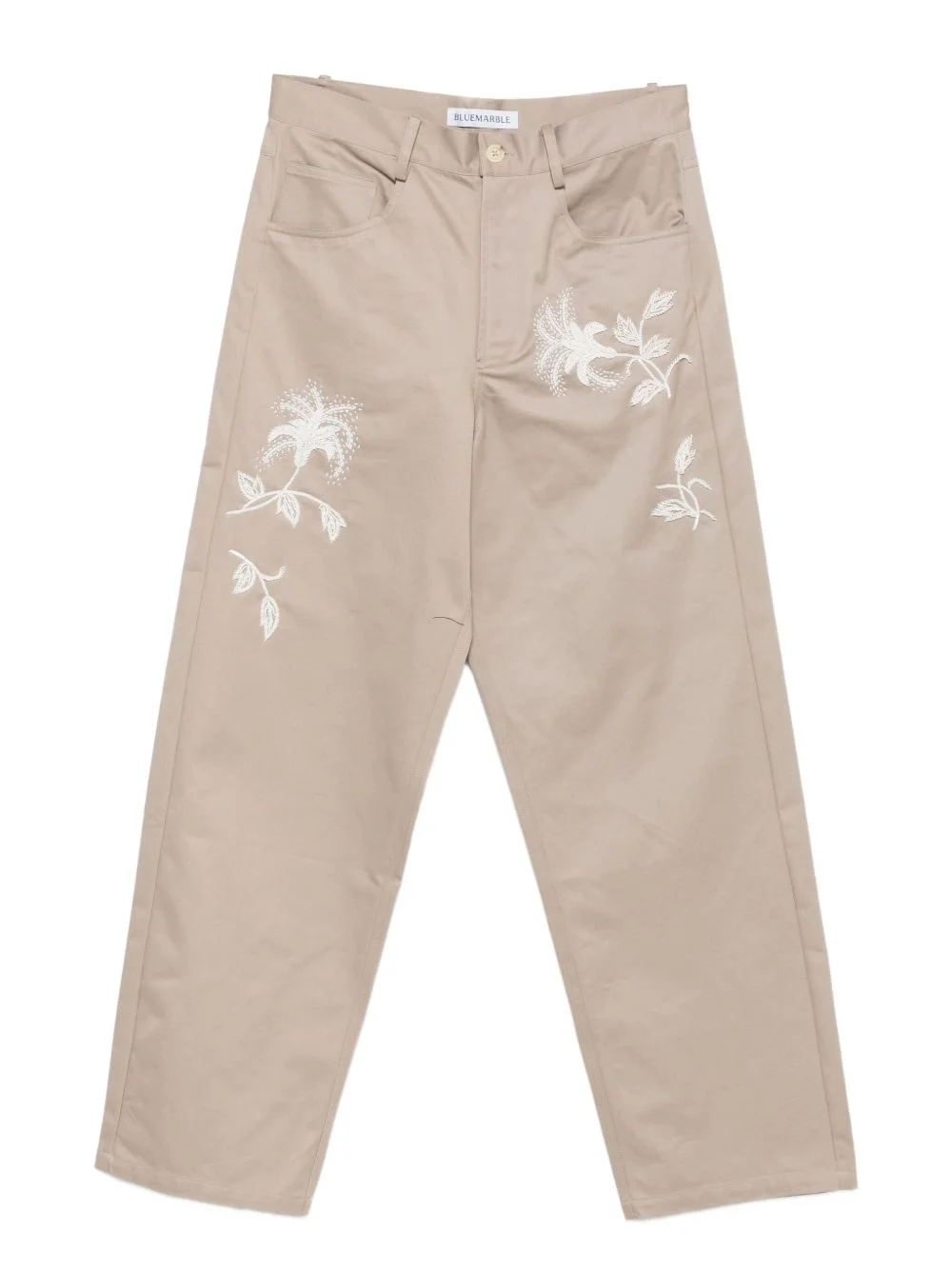 bead-embroidered pants - 1