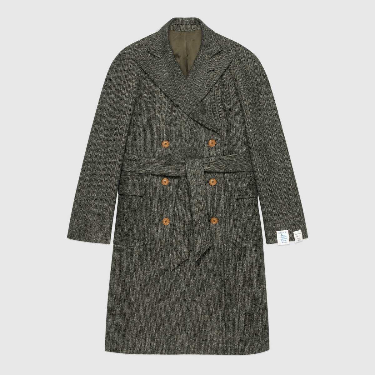 Herringbone wool coat - 1