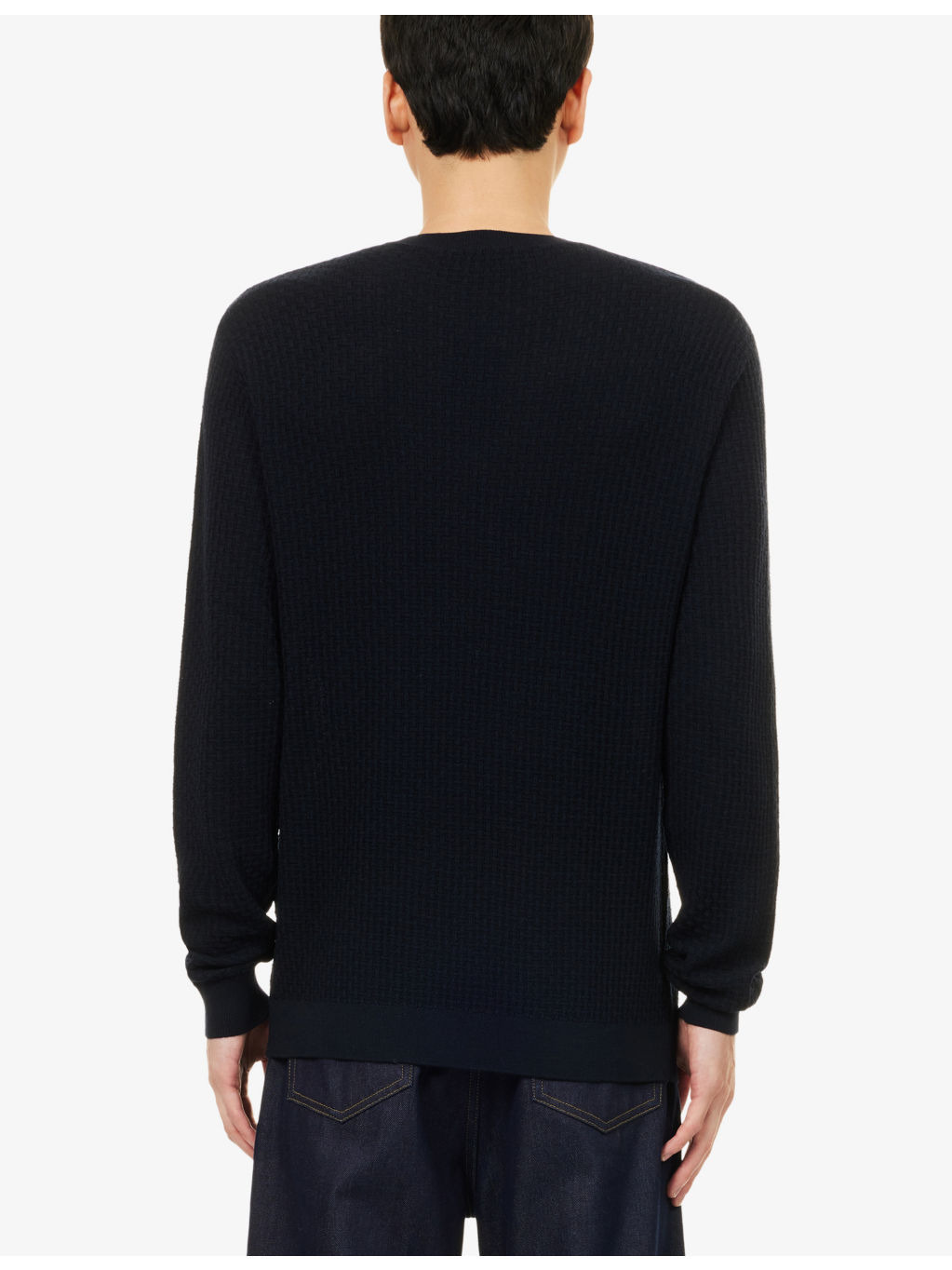 Logo-Embellished Textured Wool Jumper - 4