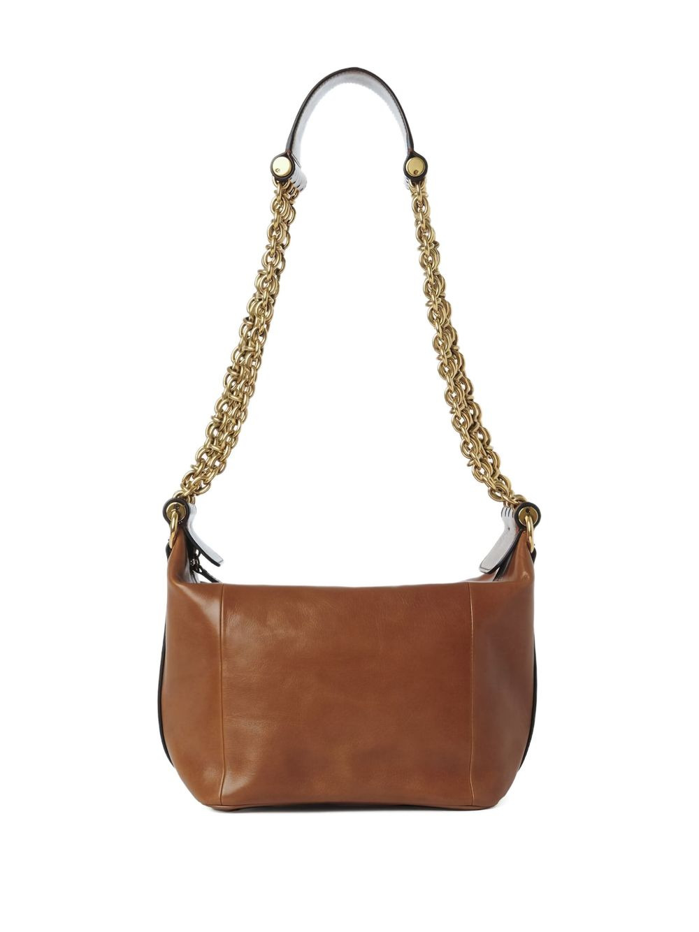 chain-trimmed leather bag - 3