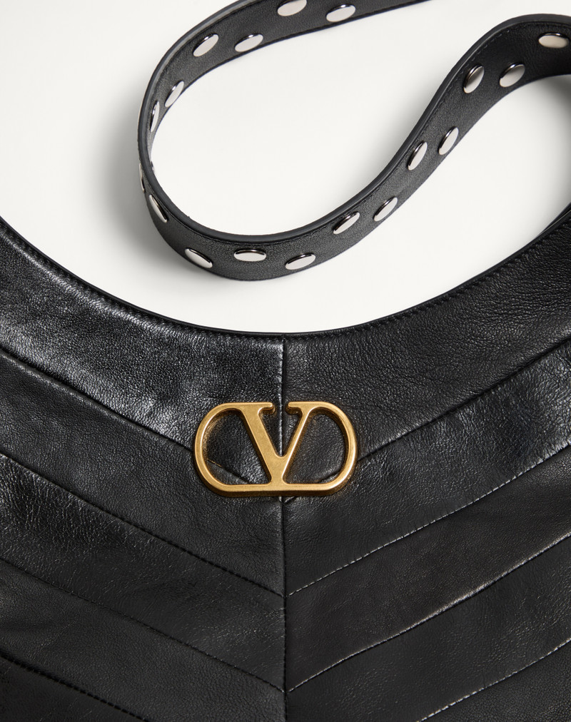 VALENTINO GARAVANI HOBOHO NAPPA LEATHER HOBO BAG WITH CHEVRON PATTERN 8