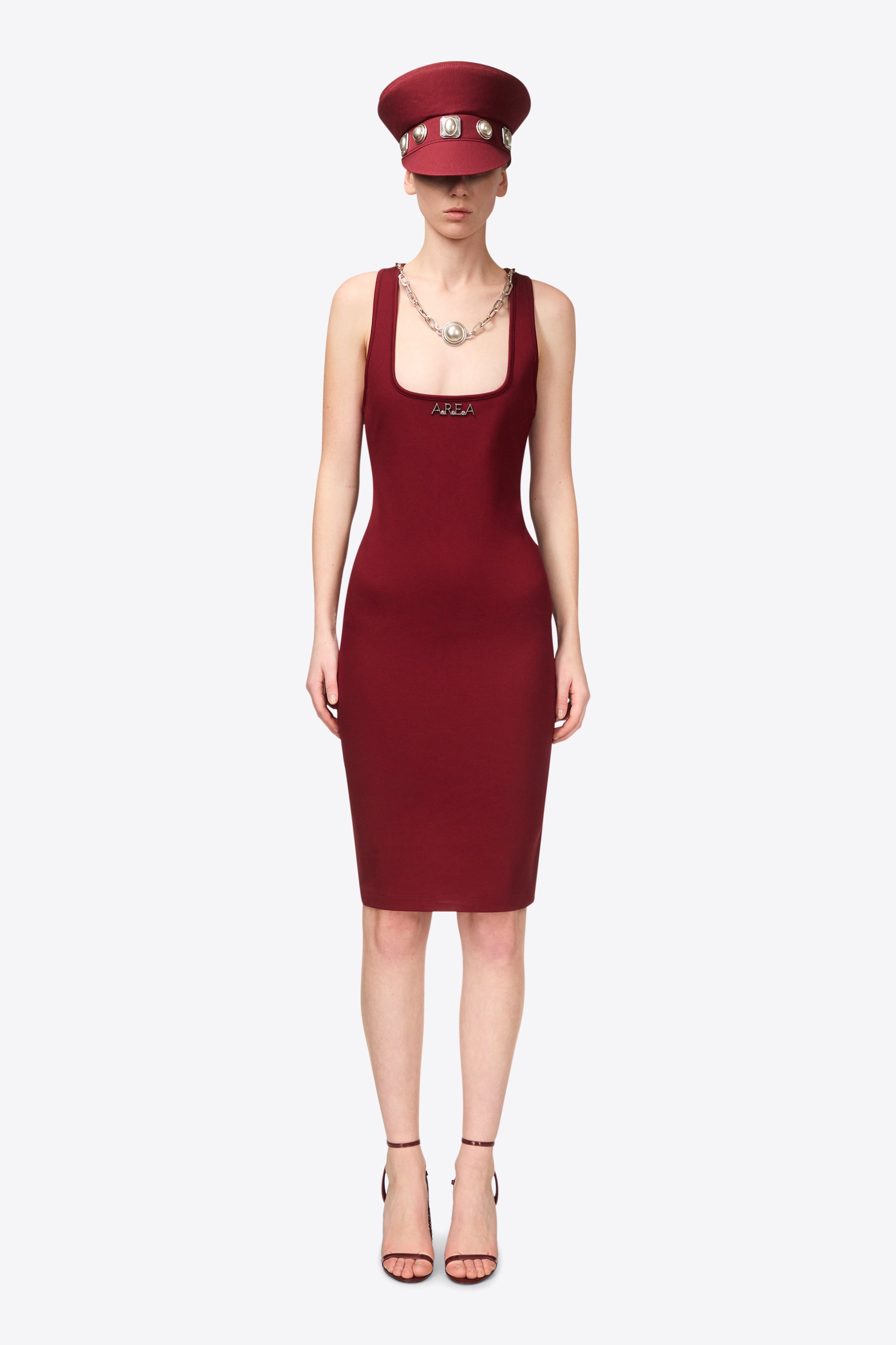 'AREA' NAMEPLATE TANK MIDI DRESS - 3