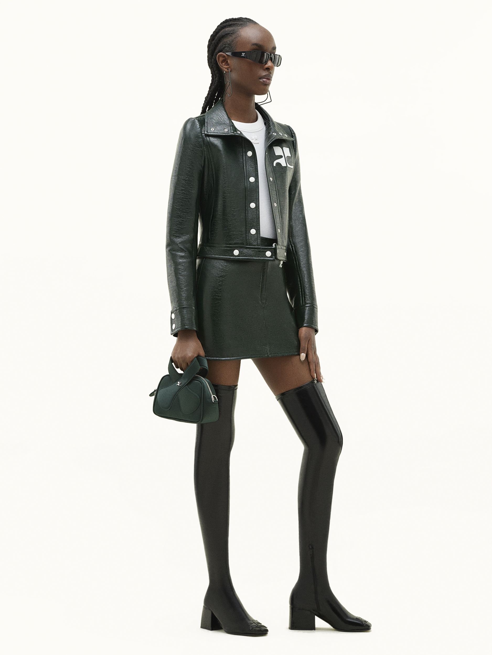 REEDITION VINYL MINI SKIRT - 3