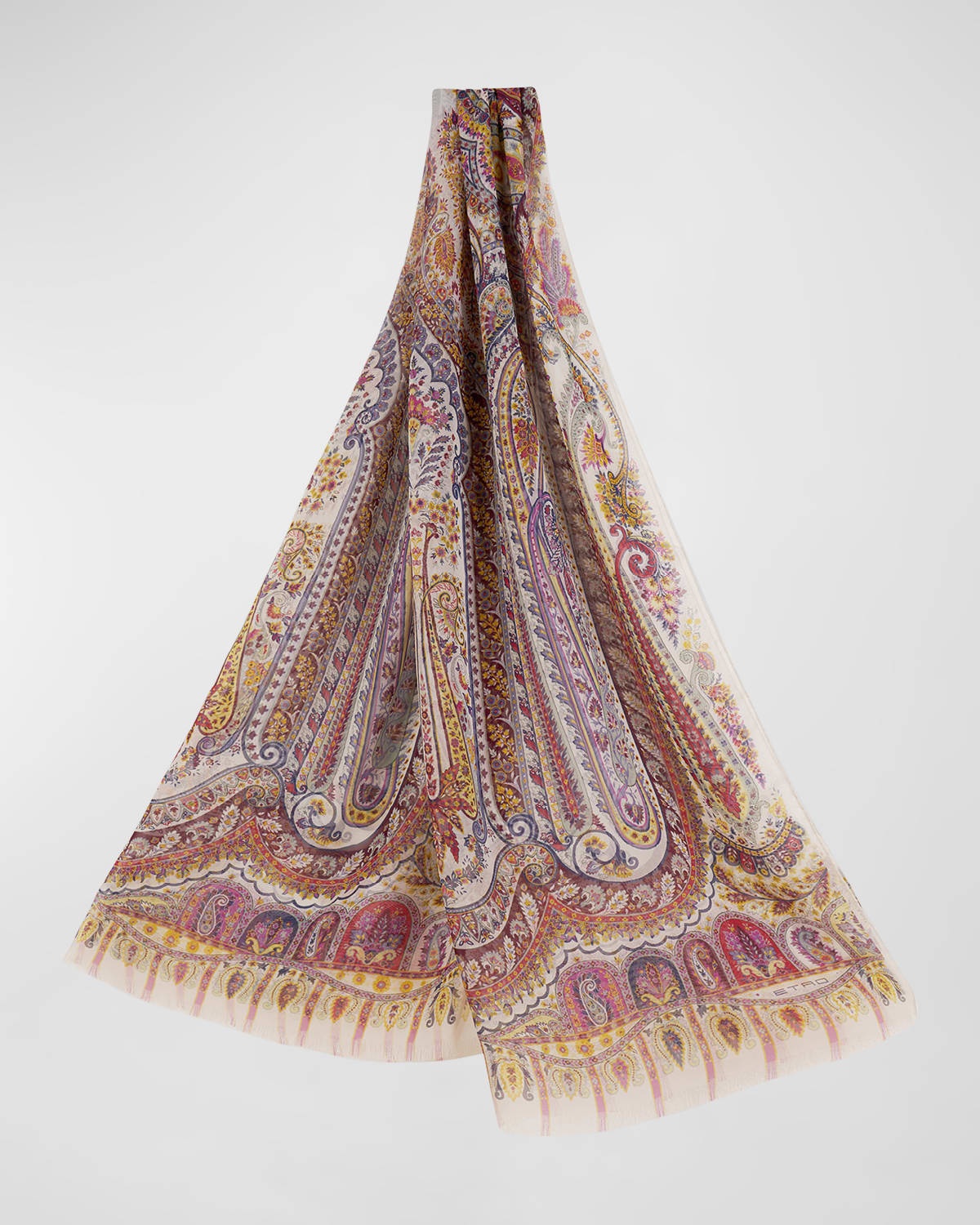 Paisley & Floral Silk Scarf - 2