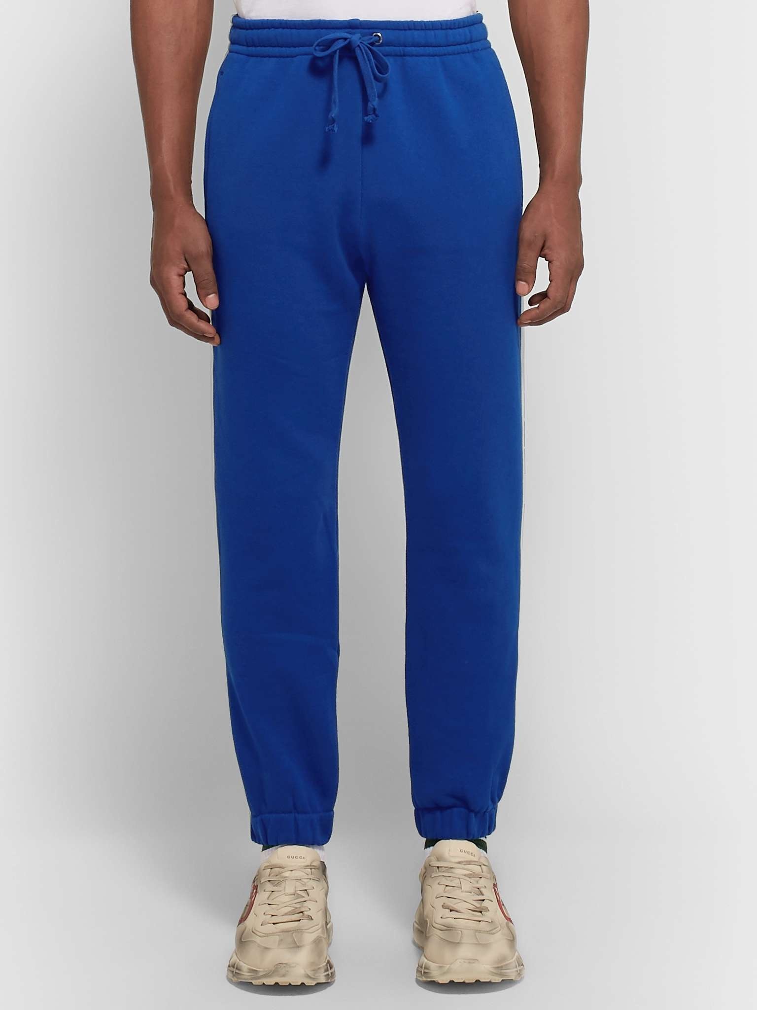 Webbing-Trimmed Loopback Cotton-Jersey Sweatpants - 4