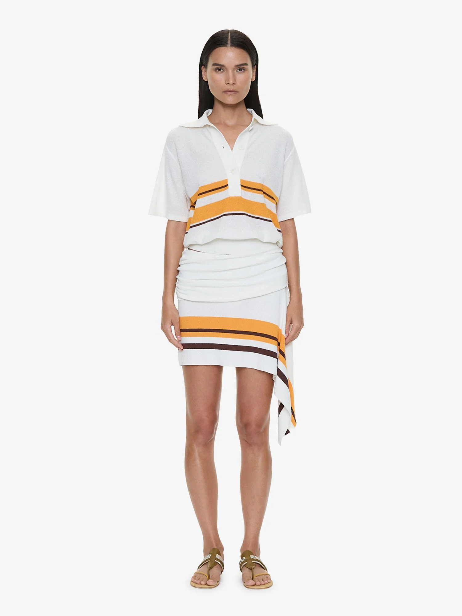 Straccio Knitted Extension Drape Mini Skirt - 1