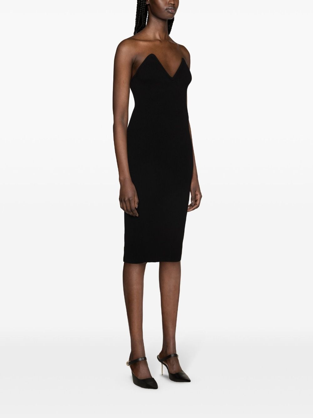 ribbed-knit bustier dress - 3