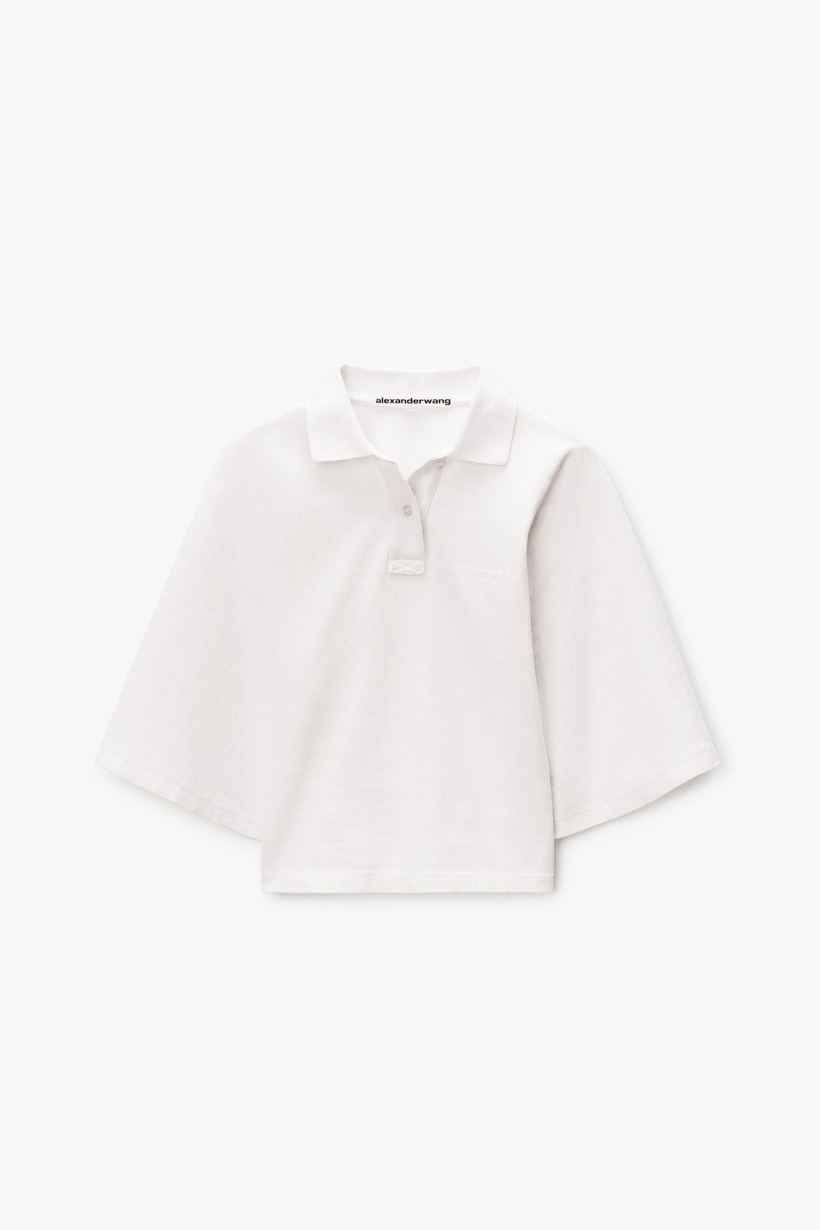 draped sleeve fitted polo - 1