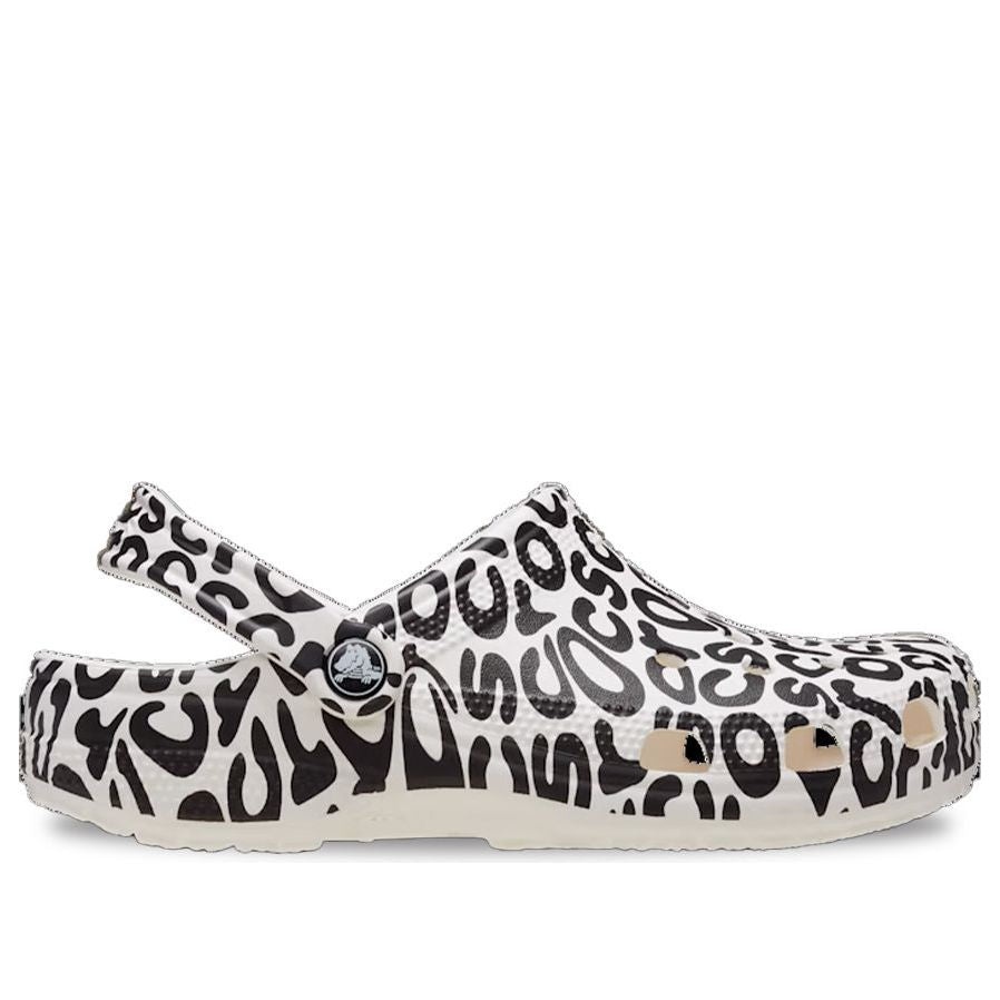 Crocs Classic Warped Logo Clogs 'White Black' 210805-100 - 2