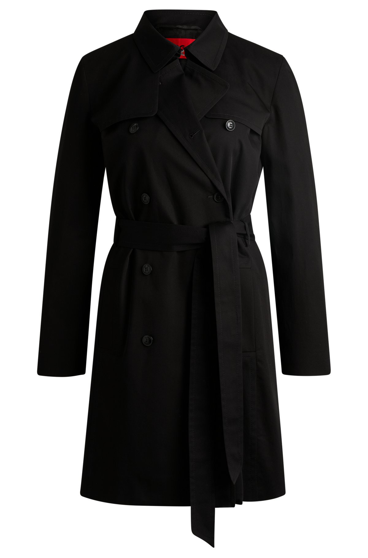 DOUBLE-BREASTED REGULAR-FIT TRENCH COAT IN COTTON - 1
