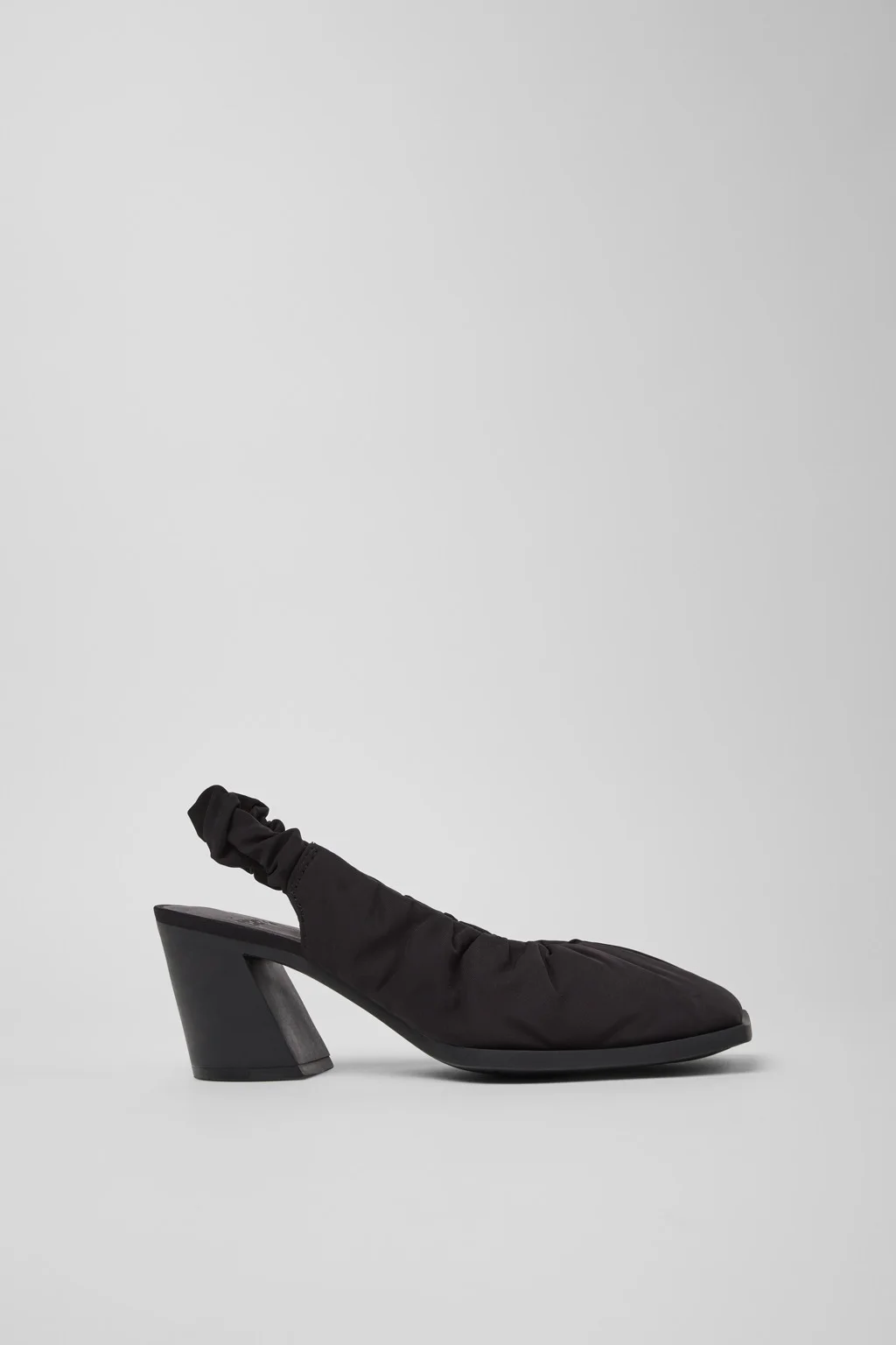 Karole Black Textile Semi-Open Shoes for Women. - 1