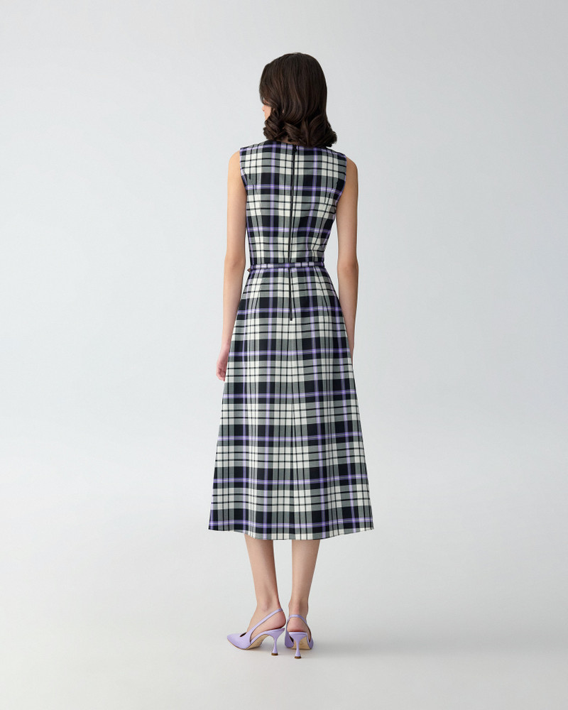 Plaid A-Line Midi Dress 3