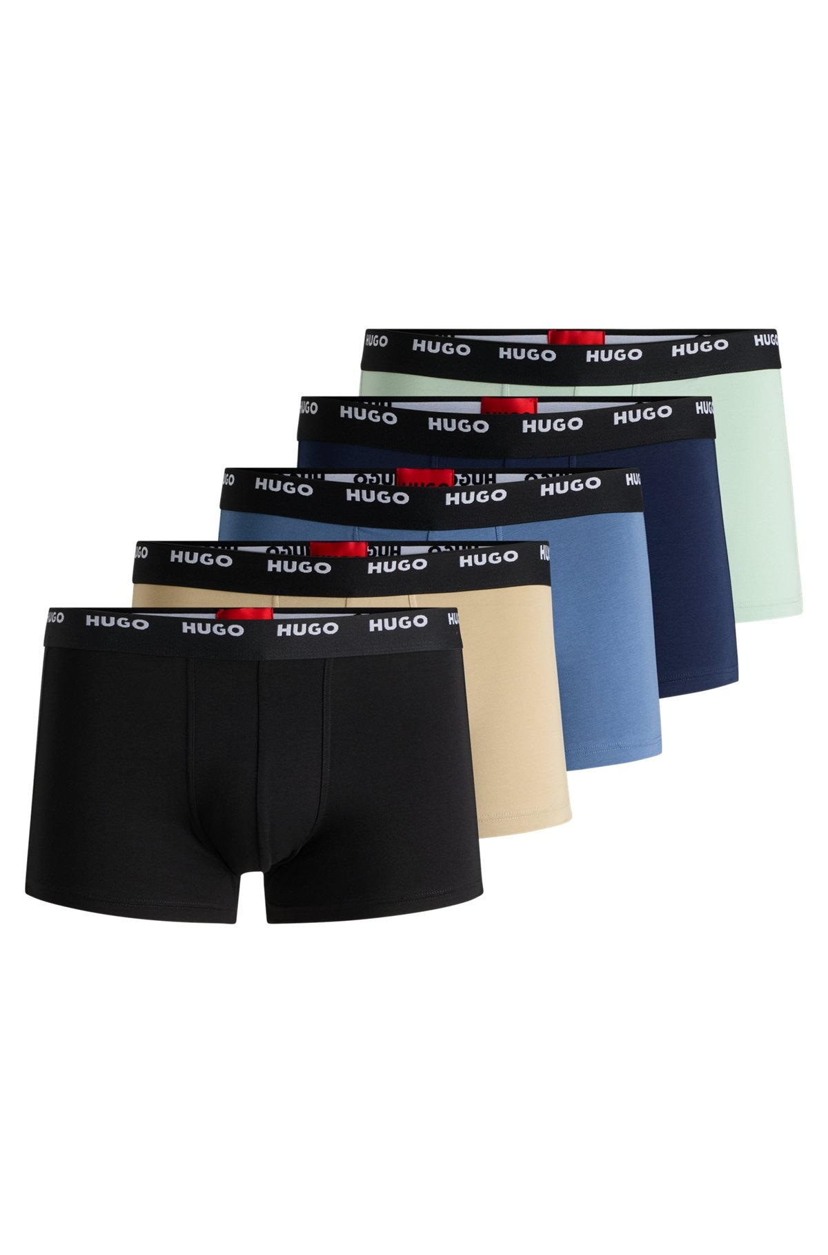 FIVE-PACK OF STRETCH-COTTON TRUNKS WITH LOGO WAISTBANDS - 1