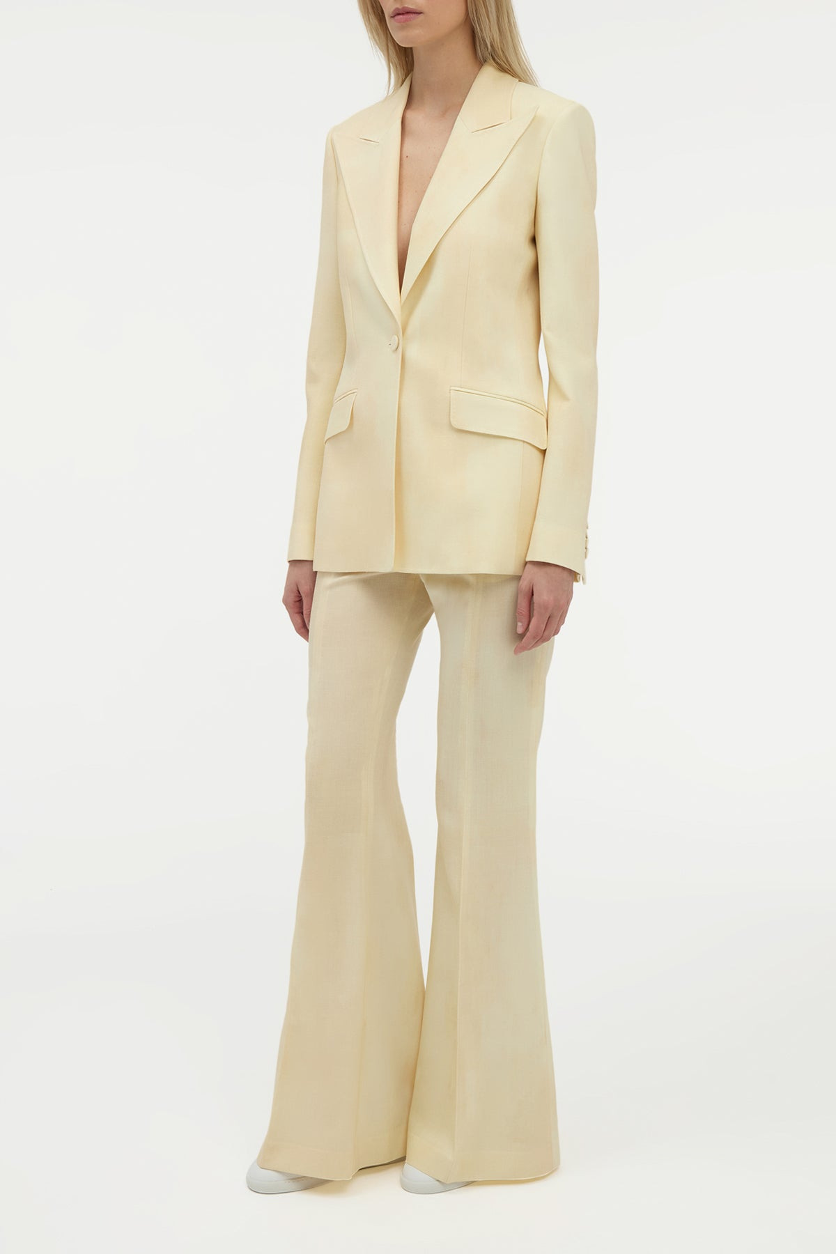 Leiva Blazer in Ivory Virgin Wool - 4