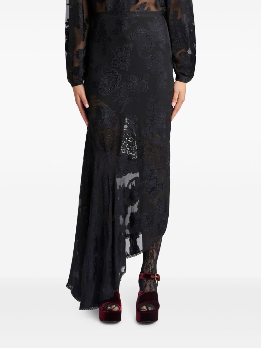 fil-coupé chiffon maxi skirt - 3