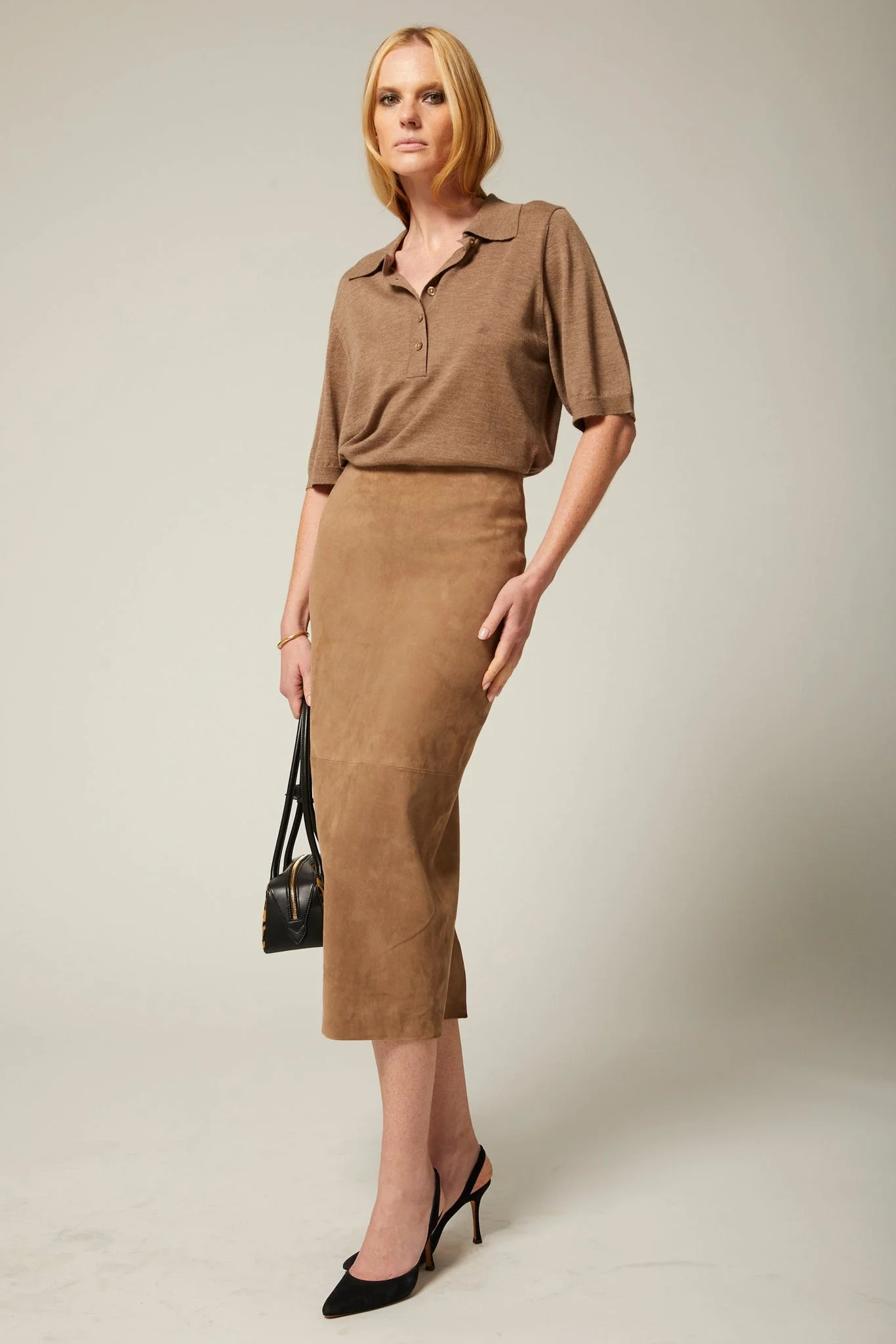 CAROLYN SUEDE TUBE SKIRT - 1