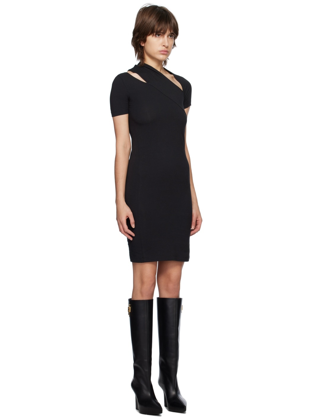 Black Slash Tee Midi Dress - 2