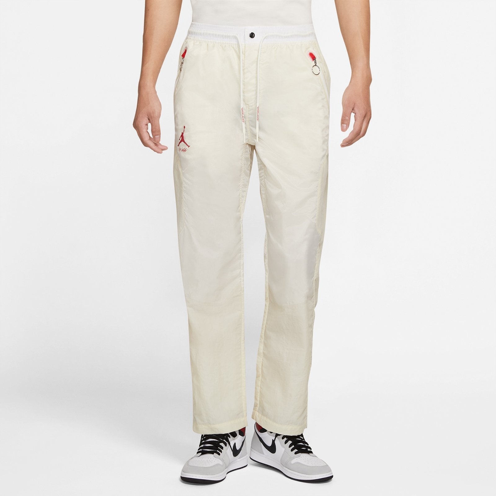Air Jordan x Off-White Logo Printing Sports Long Pants 'Cream White' DB4250-233 - 4