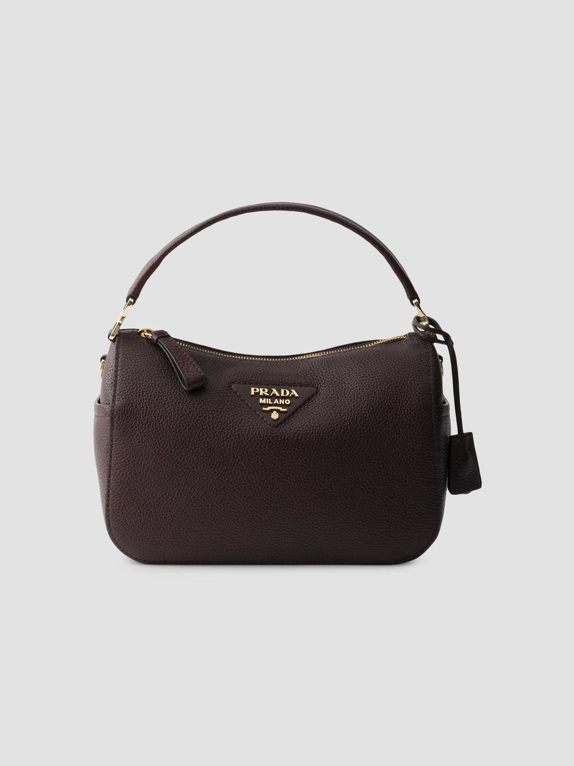 Women's Small Leather Top Handle Bag - Brown - 1