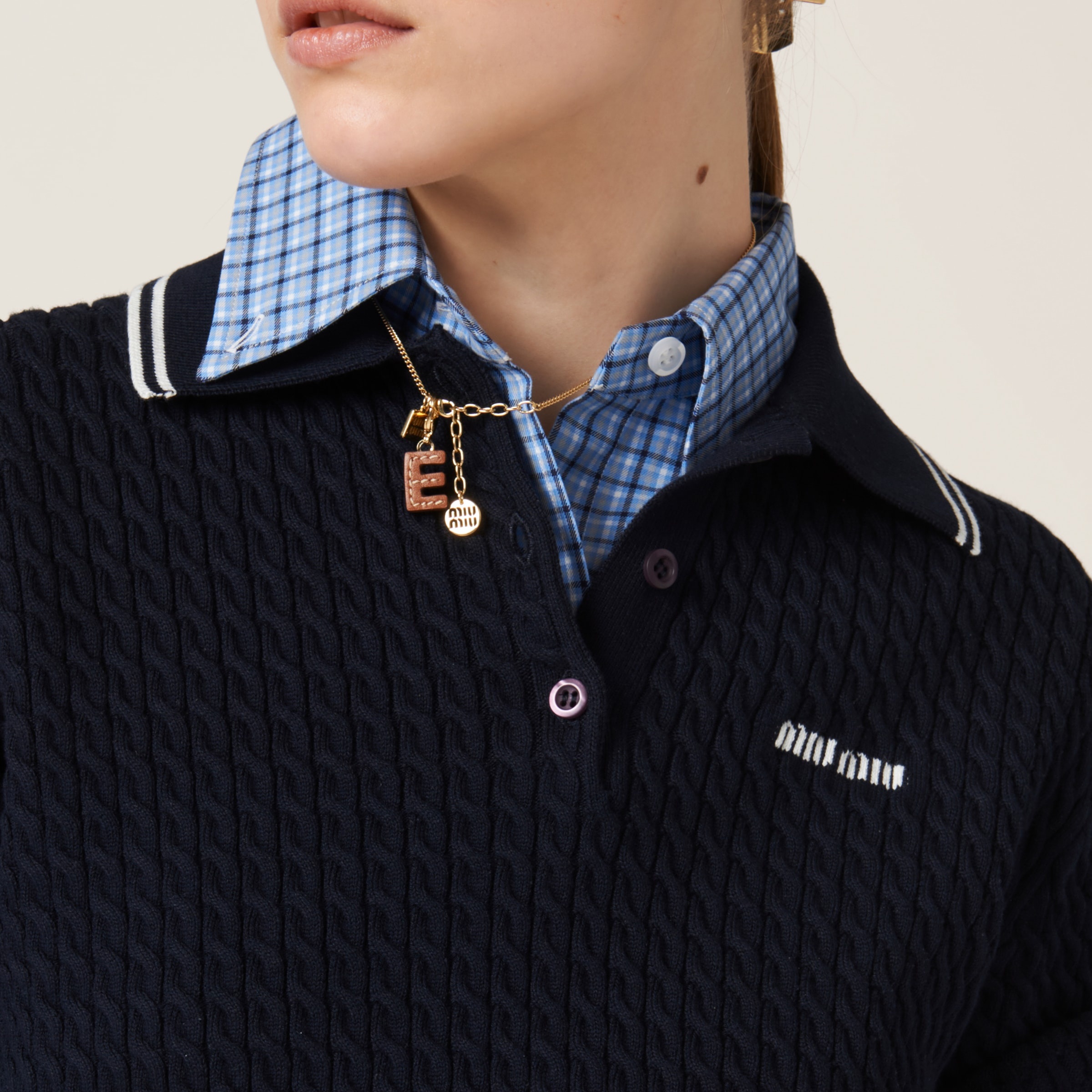 Cotton crocheted polo shirt - 4