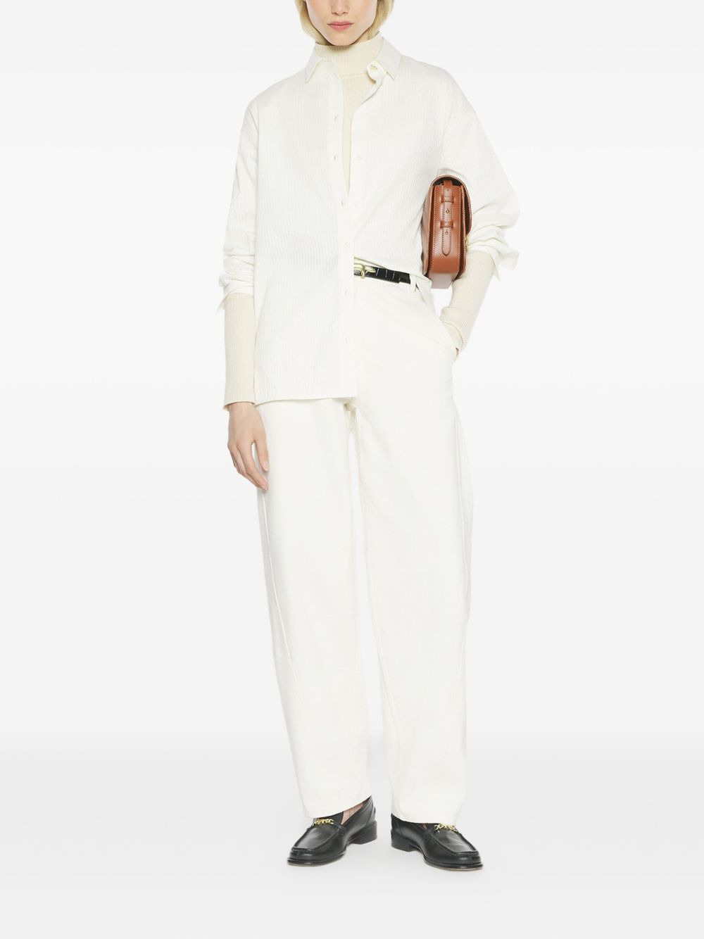 tonal-striped cotton shirt - 2