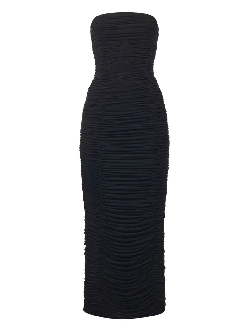 ruffled strapless dress 1