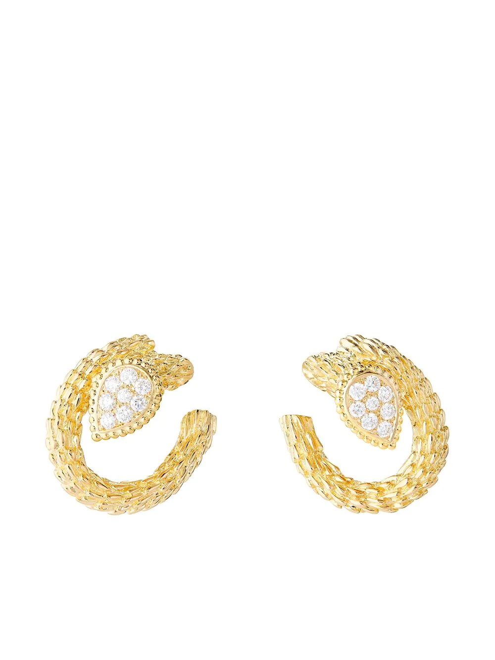 18kt yellow gold diamond Serpent Bohème earrings - 1