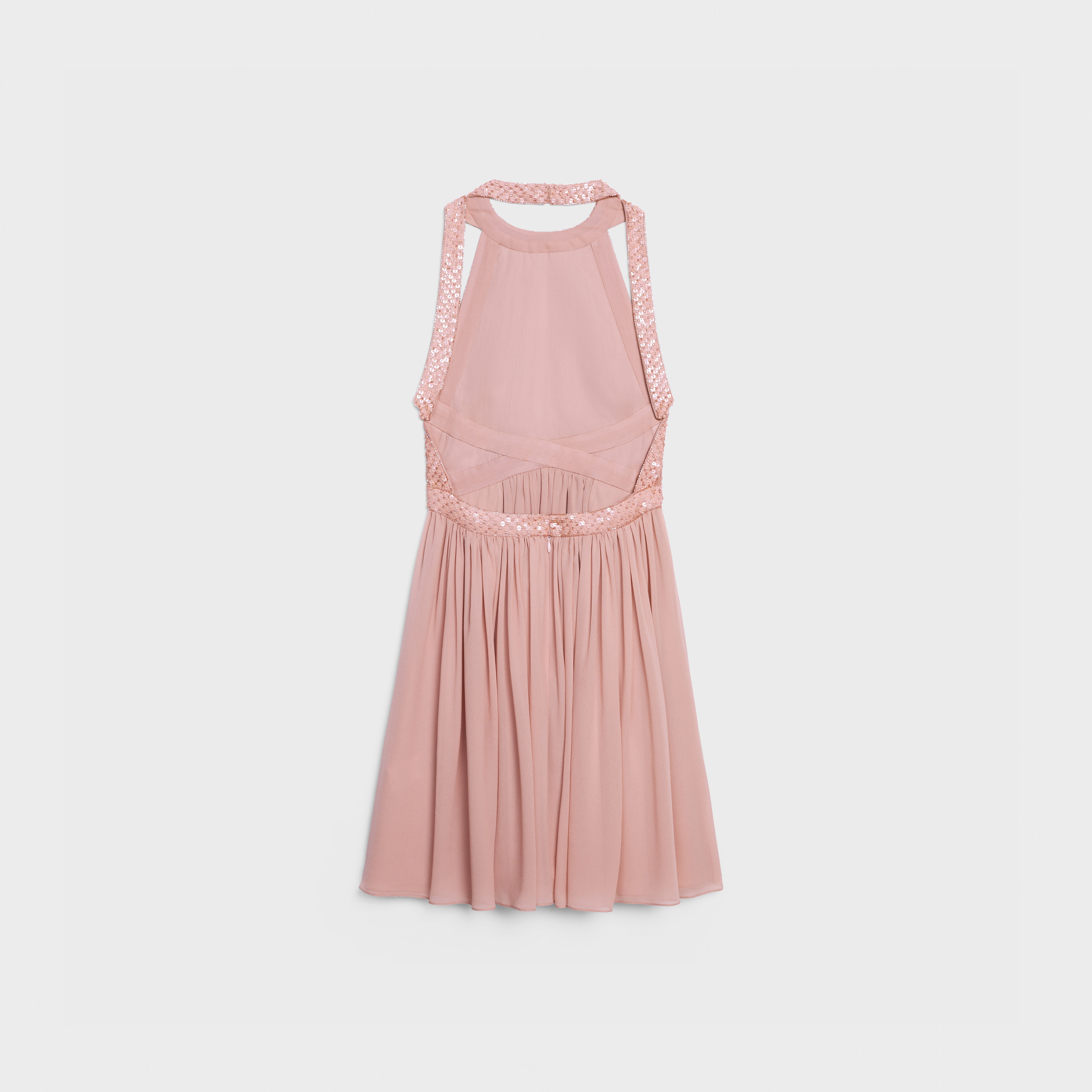 OPEN-BACK DRESS IN SILK GEORGETTE - 2