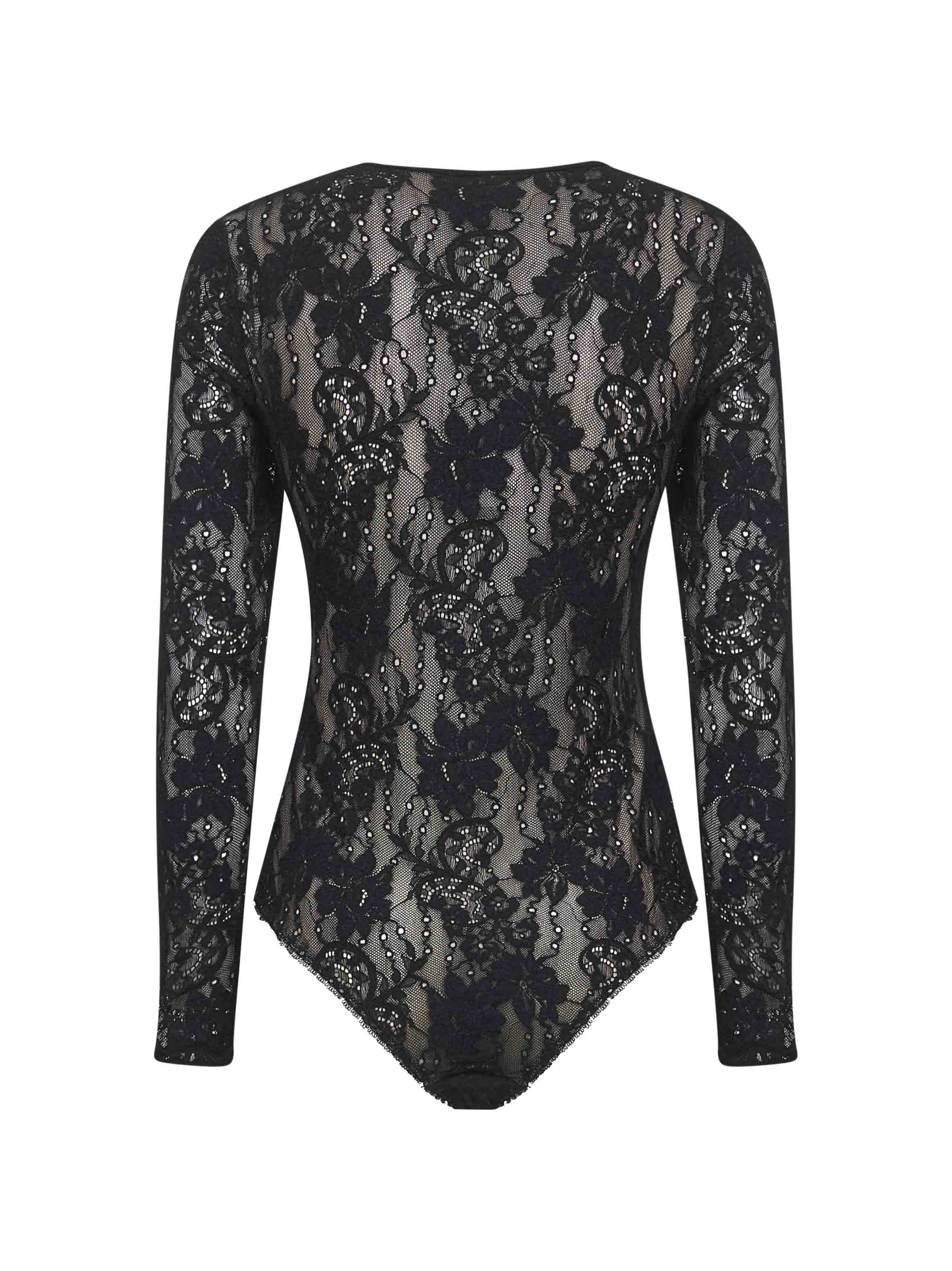 Black lace bodysuit - 2