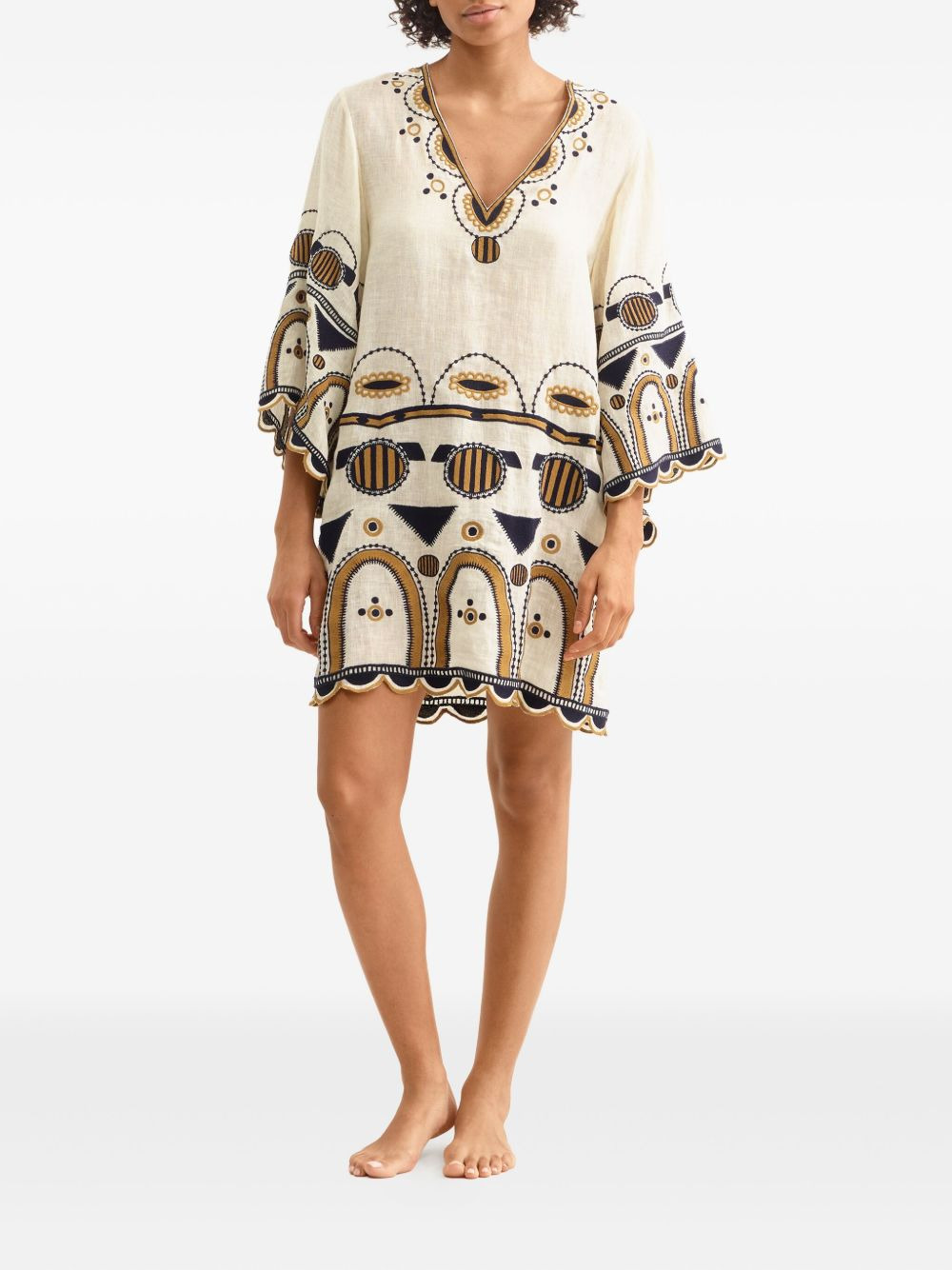 Medaillon embroidered midi dress - 2