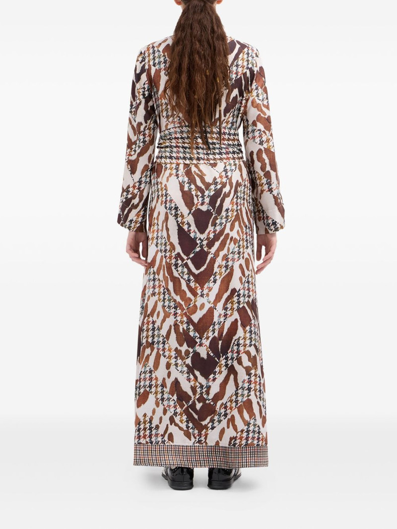 houndstooth-pattern animal-print maxi dress 3