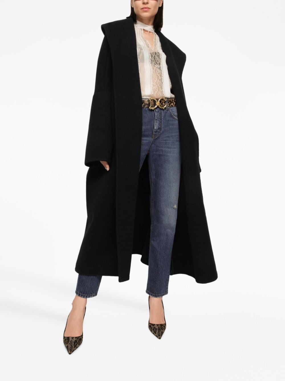 chantilly lace semi-sheer blouse - 2