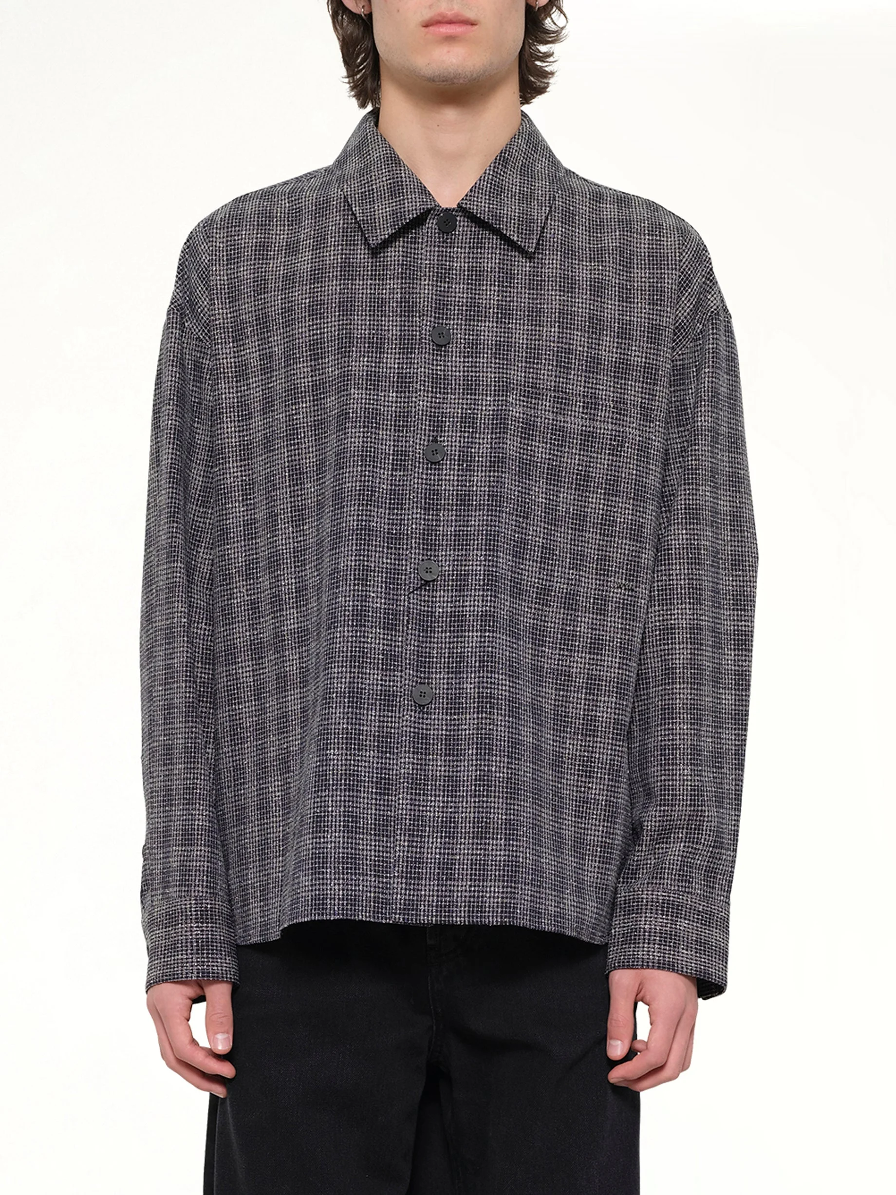 Tweed Shirt in Black - 1